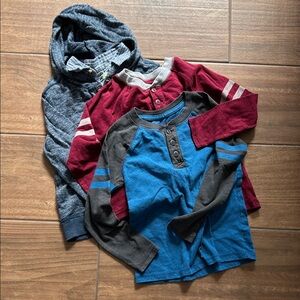 Lot of 3 - Kids Long Sleeve Henley Shirts, 5T